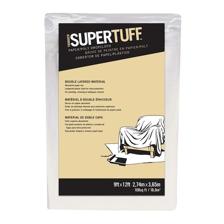 Trimaco Trimaco SuperTuff 9 ft. W X 12 ft. L Paper/Poly Drop Cloth 1 pk 2301